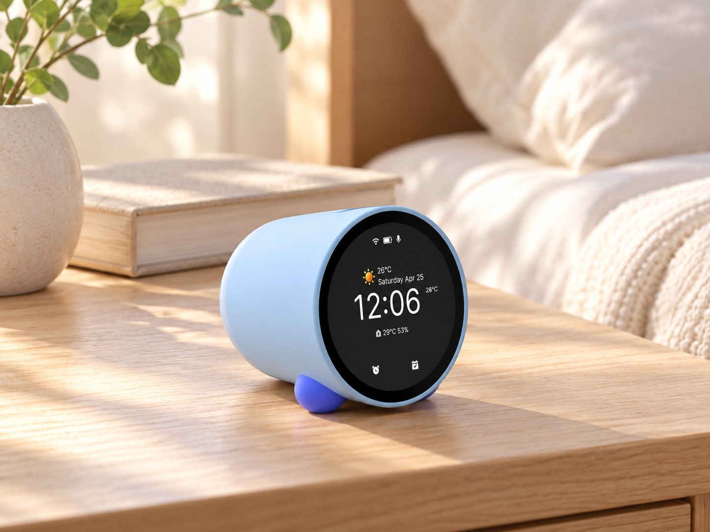 床头柜上的 AI Smart Clock SC1