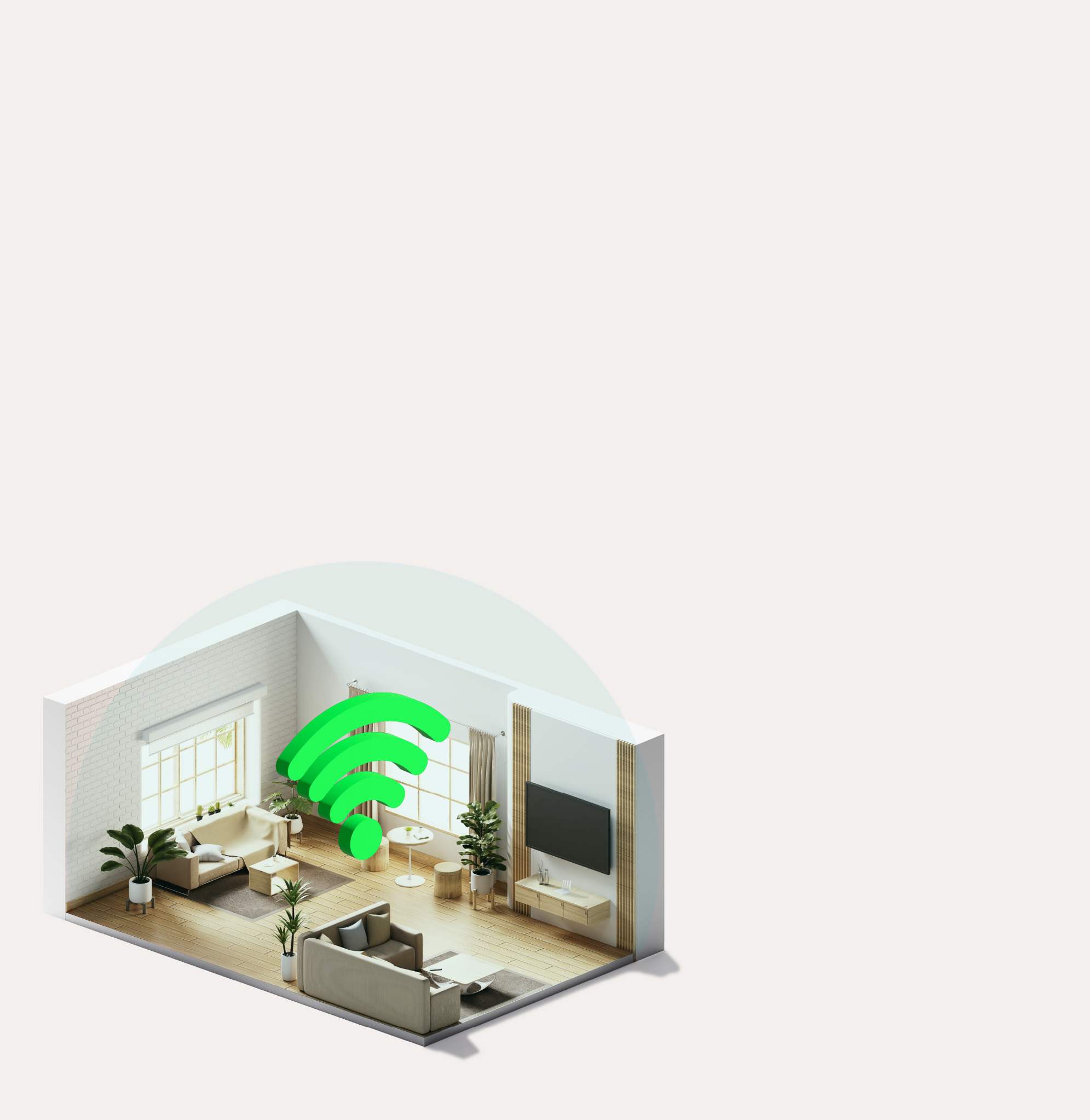 Whole-home Wi-Fi coverage illustration