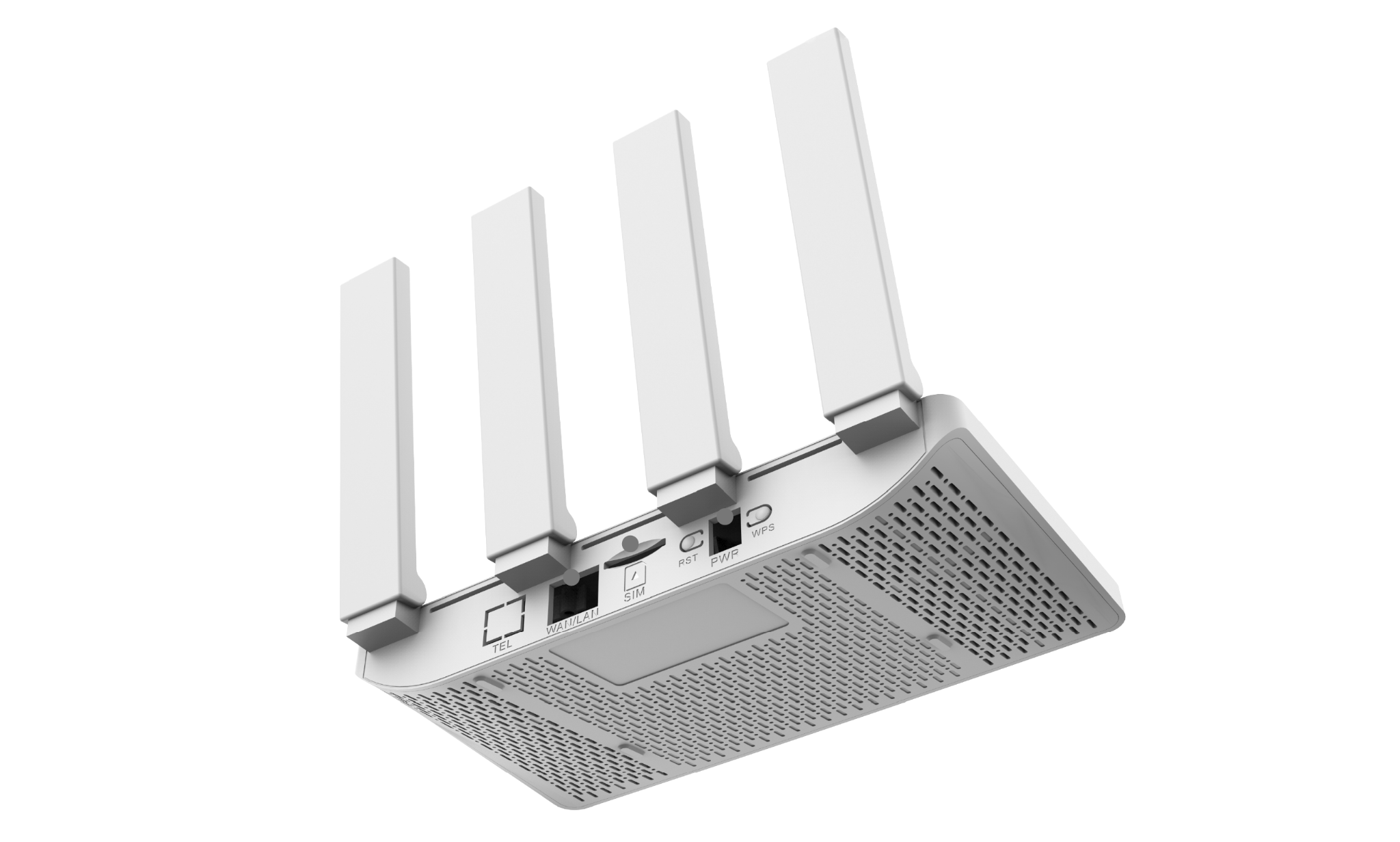 C21 underside showing the power port, SIM slot and Ethernet ports