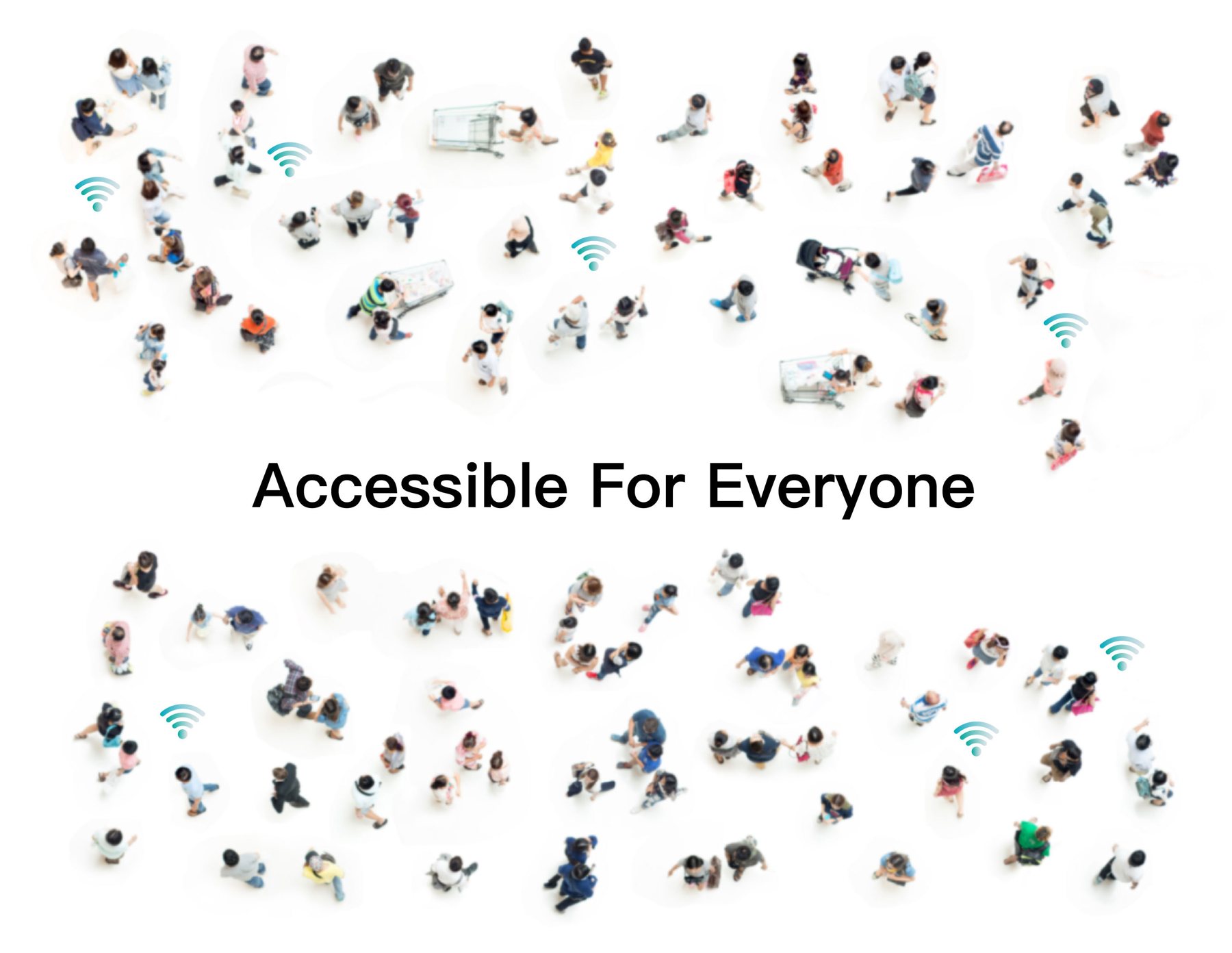 Illustrated group of people and connected devices