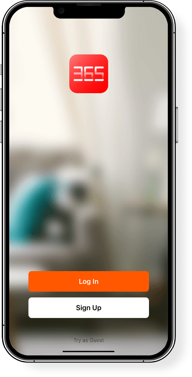 365 Life App login screen