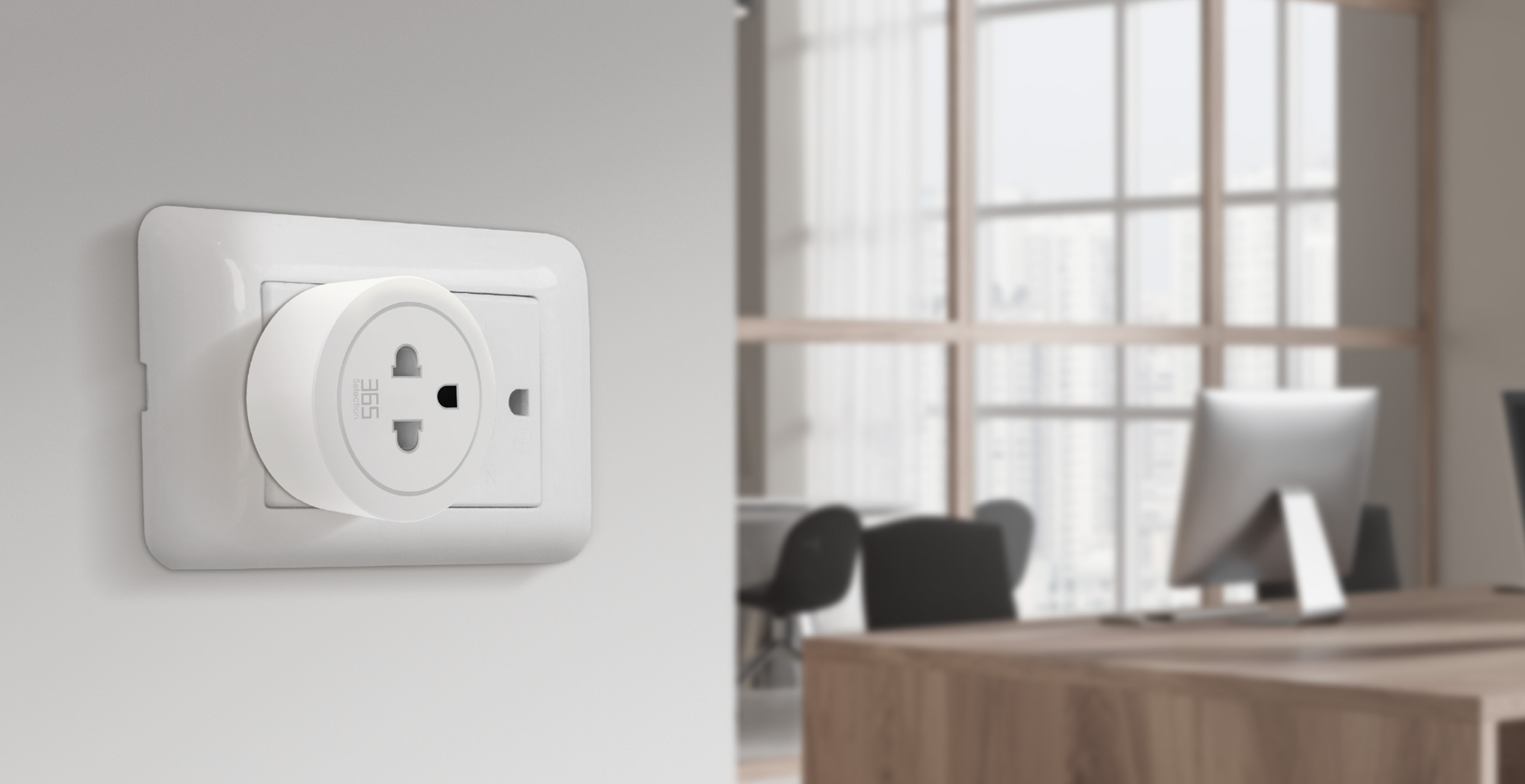 Smart Plug P2 เชื่อมต่อกับเต้ารับในโฮมออฟฟิศ