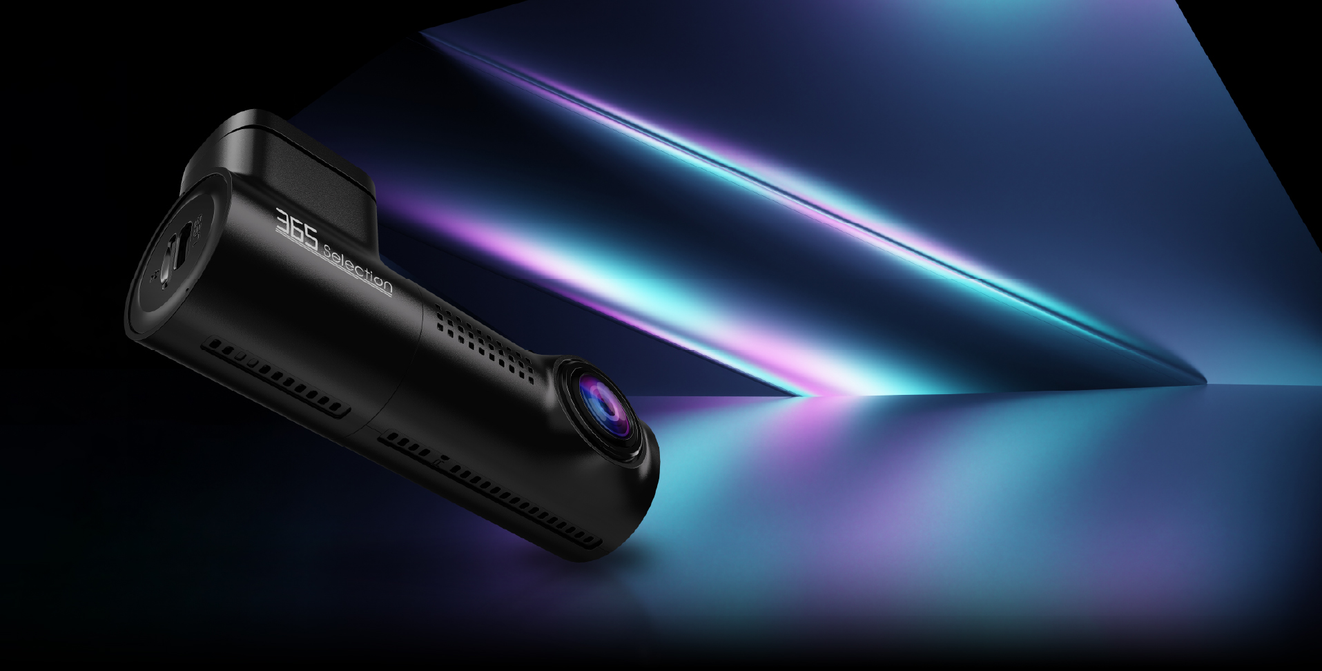 DC1 dash camera, angled product view