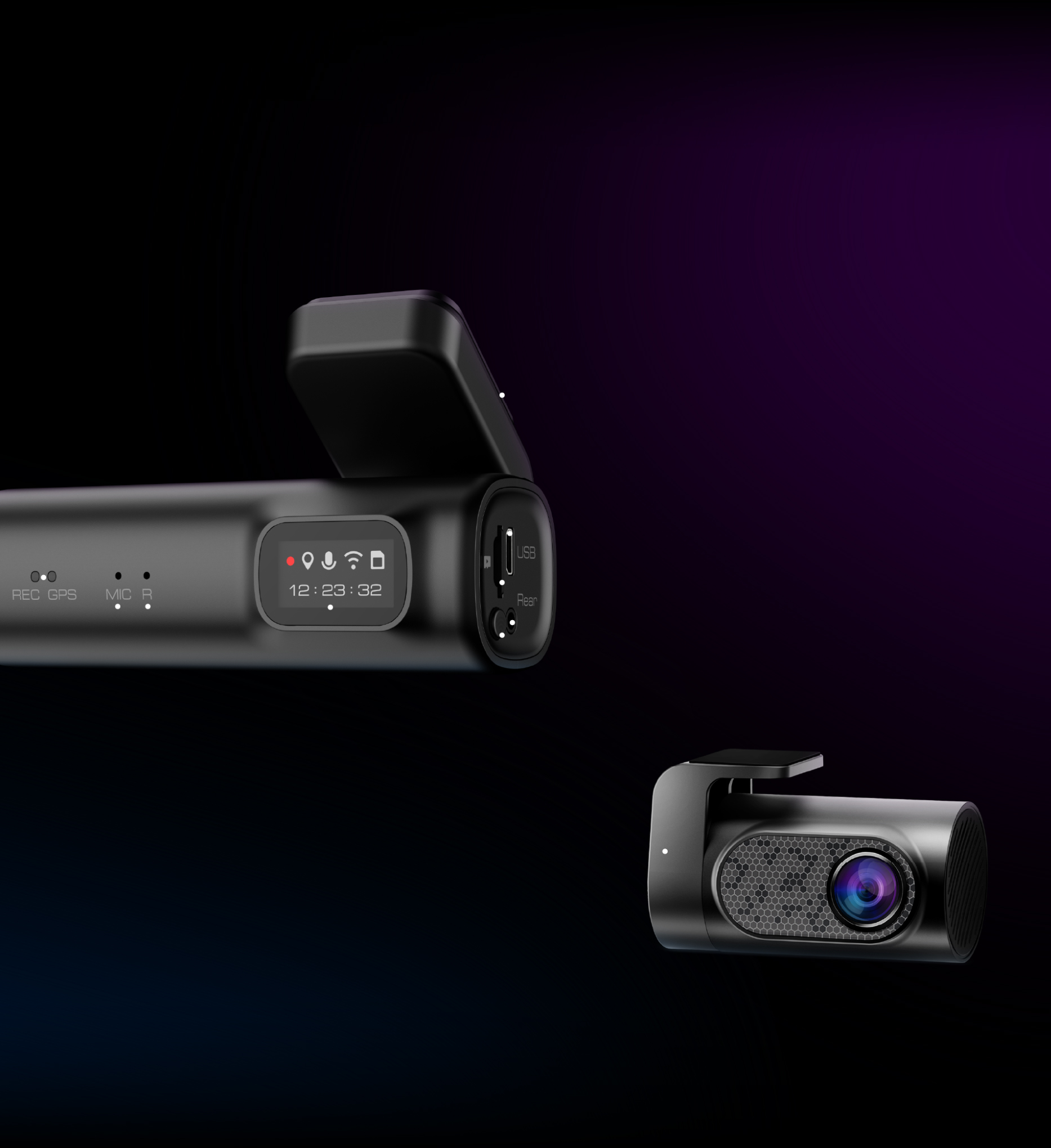DC2 front and rear cameras and controls