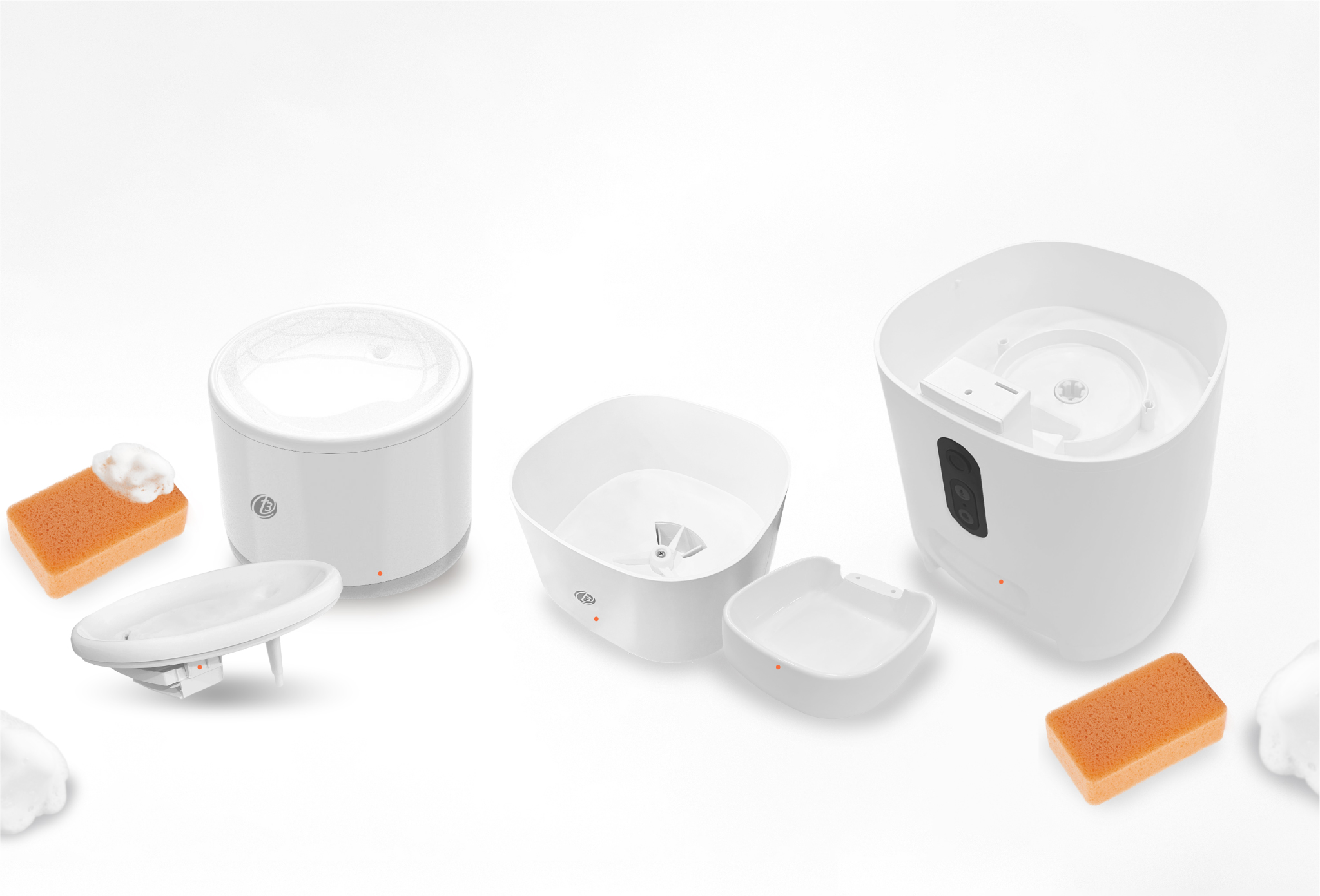 Removable filter, fountain, capacity bowl, food bowl and feeder body