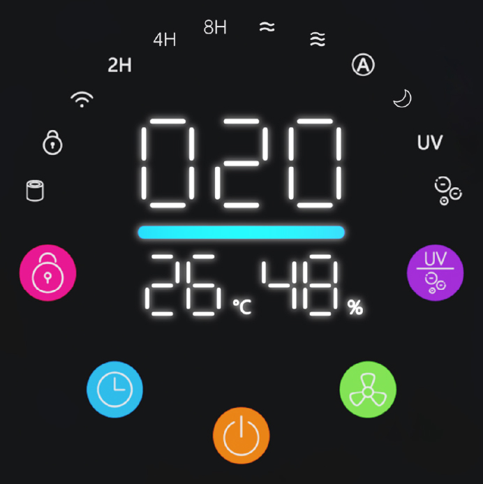 Air quality display with PM2.5, temperature and humidity readings