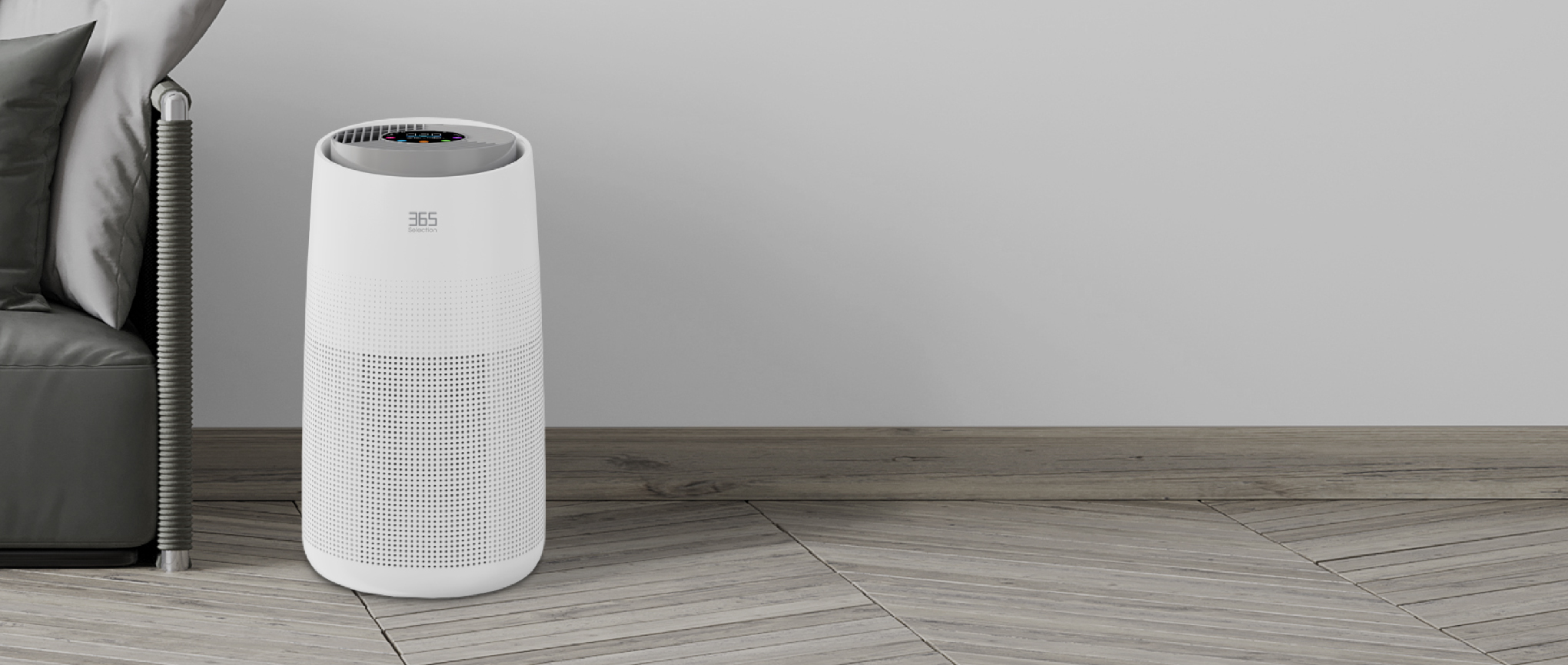 Smart Air Purifier A6 beside a sofa