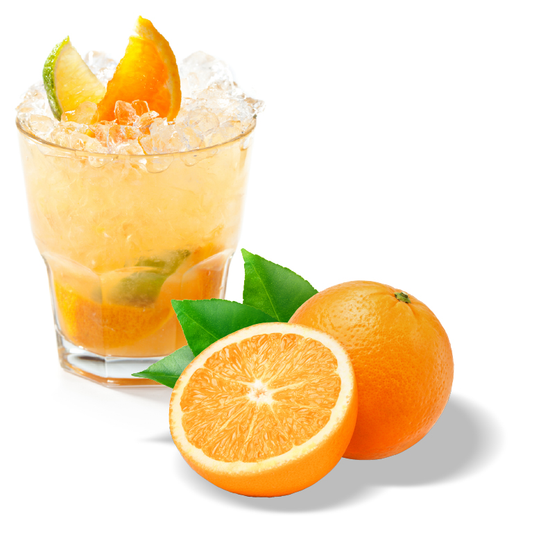 Iced citrus drink with oranges